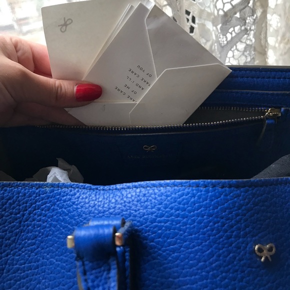 Anya Hindmarch Smiley Dark Blue Circus Tote - Picture 2 of 7